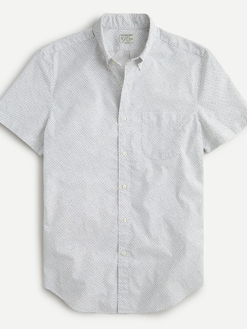 J.Crew Short-sleeve stretch Secret Wash cotton poplin shirt in mini cross print